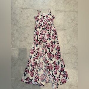 Peach Love California Floral Maxi Romper Dress